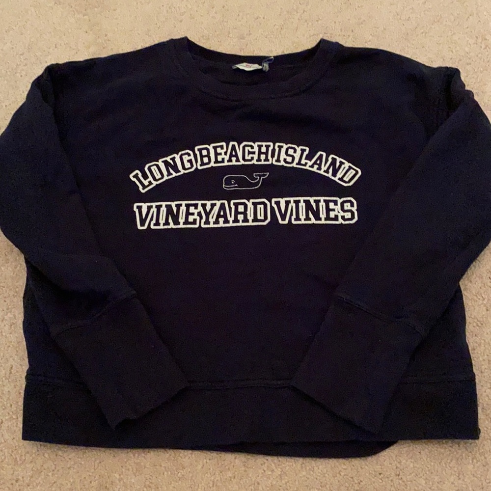 Navy Long Beach Island Vineyard Vines crew neck